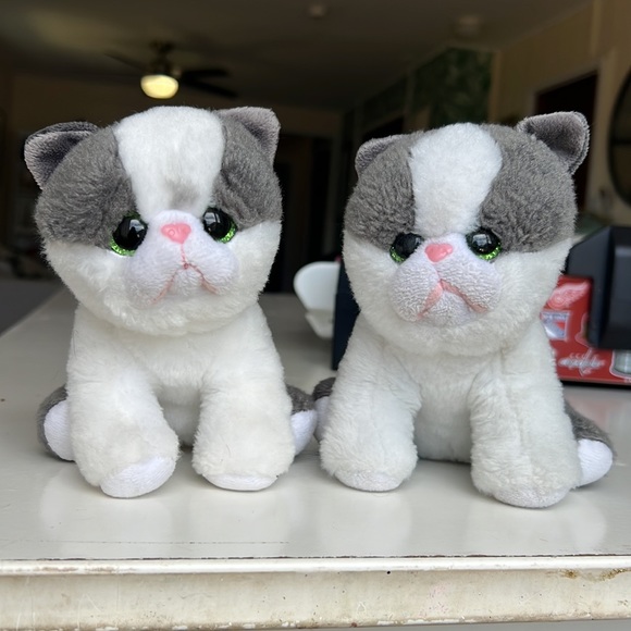 GIFTED Lot Ty Beanies Babies YANG Plush 6" Kitty Cat Kitten Stuffed Animal Gray - Picture 2 of 14